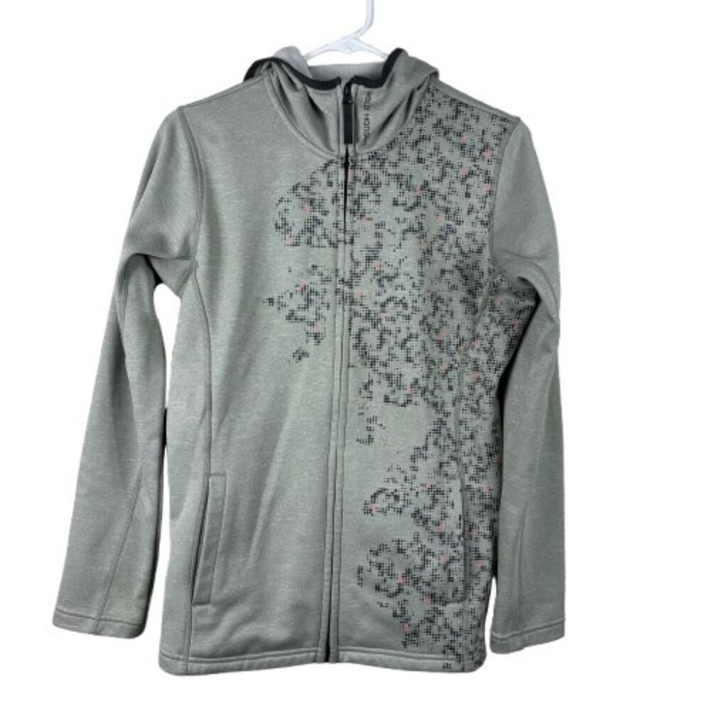 Helly Hansen Soft Graphic Fleece Full Zip Jacket Sz Medium Outdoor Hiking Cozy